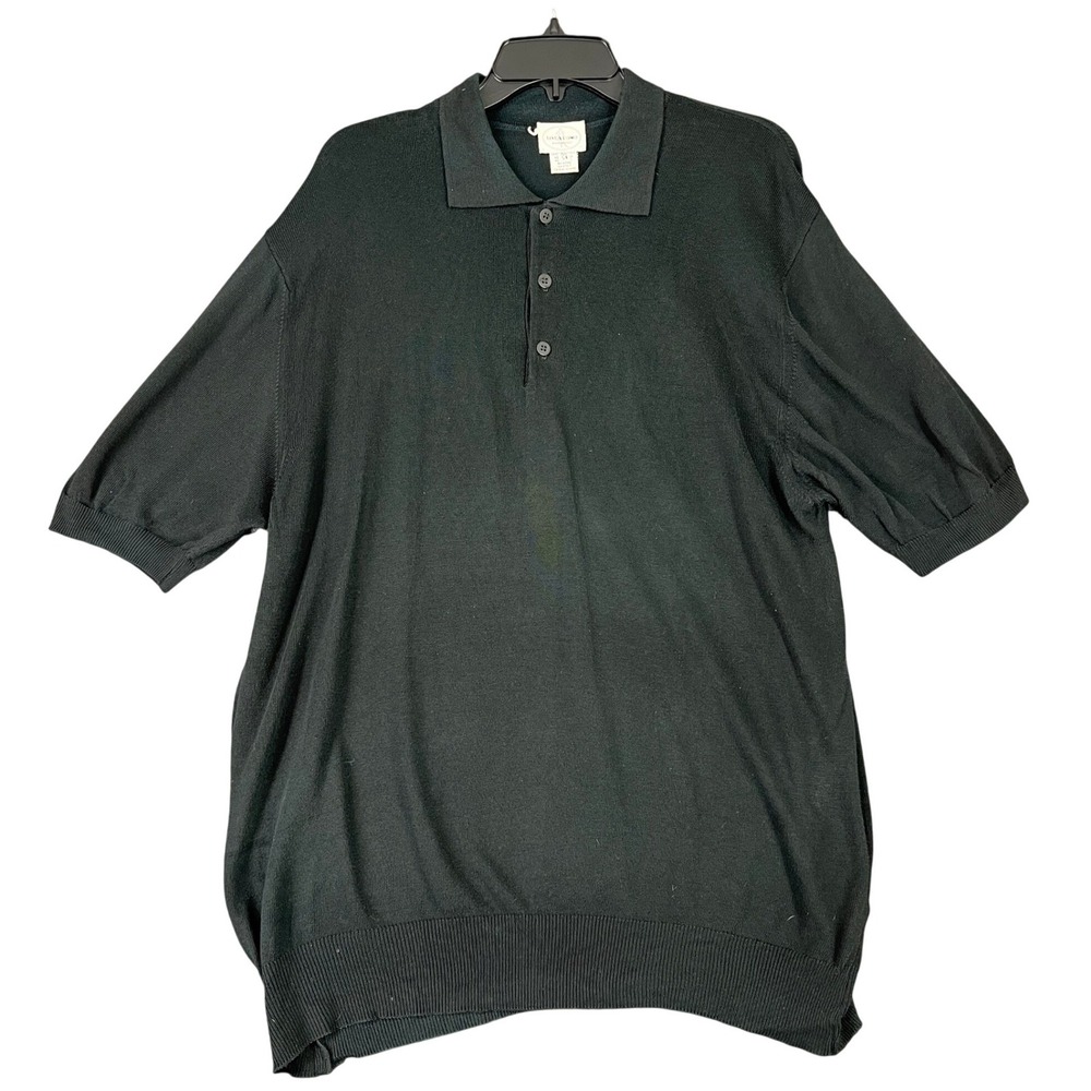 Linea Uomo Vintage 90s Knit Polo Shirt Men XL Italian Designer Minimal Core